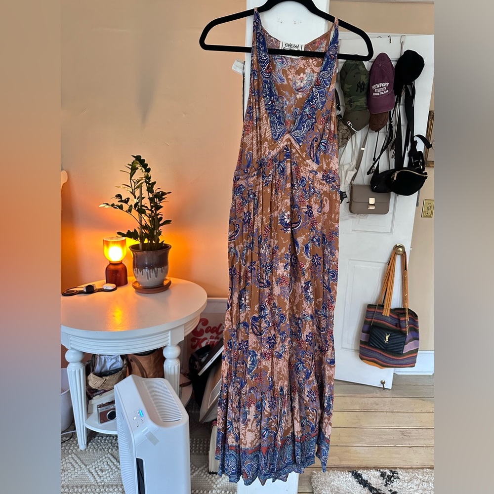 Spirited Women's Rust Paisley Floral Print Dress Size Small